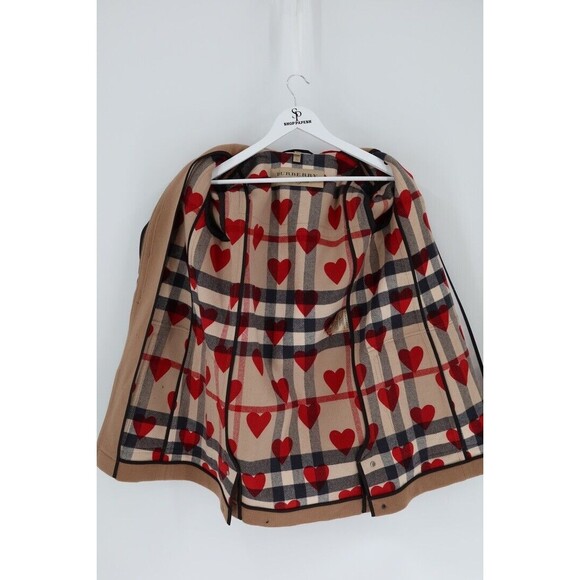 Burberry Women Size 4 (UK 6) Brown Baysbrooke Wool Check & Hearts Duffle Coat - Picture 12 of 16